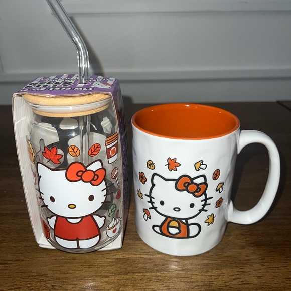 Hello Kitty fall mug and glass cup set of 2 - Picture 2 of 6